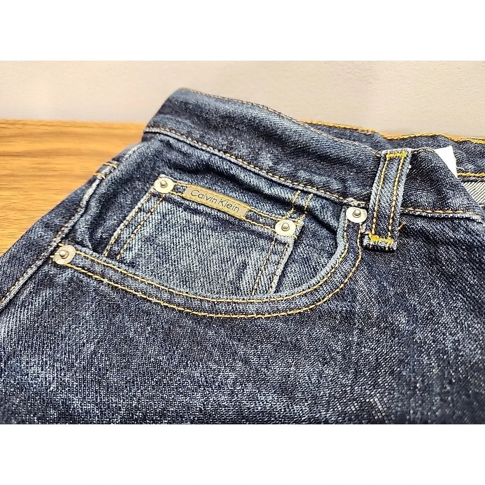 Calvin Klein Women's Omega Rinse Wash Blue‎ Denim Sz 14 Jeans 100% Cotton ~ VG